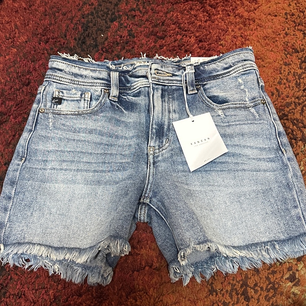 Frayed Hem Denim Shorts